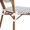 Flash Furniture Lourdes Thonet French Bistro Stacking Chair w/Arms, White/Navy PE Rattan/Bamboo Alum Frame, 4PK 4-SDA-AD642002A-WHNVY-NAT-GG - alternate 2